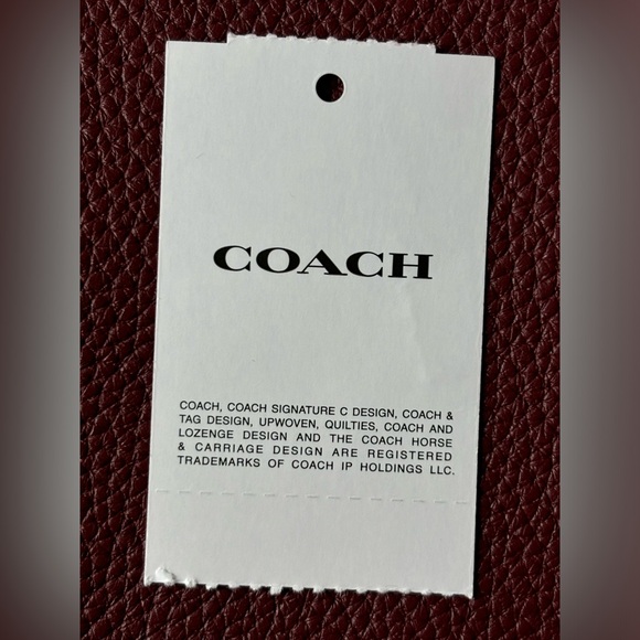 Coach Wine Burgundy Wristlet Wallet Card Holder Zipper Closure NWT - Picture 14 of 16